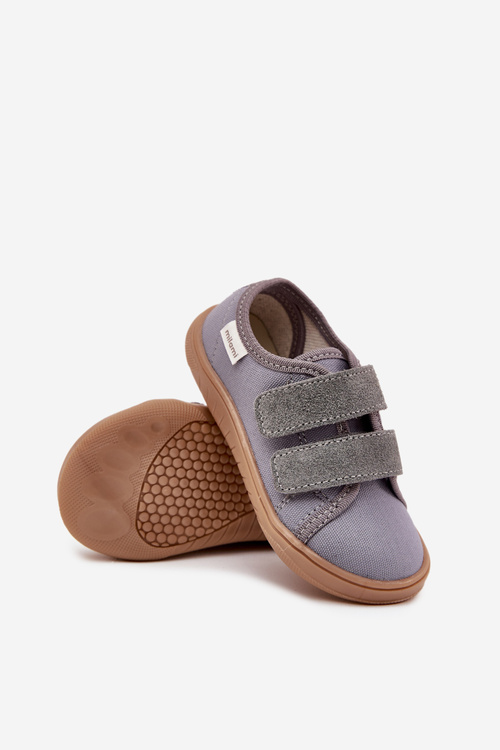 Kapcie Barefoot Chłopięce Gładkie Milami Szare Saphira