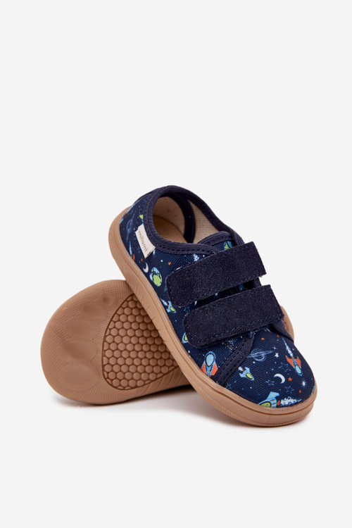 Kapcie Barefoot Chłopięce Kosmos Milami Granatowe Saphira