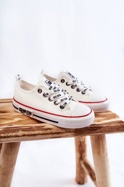 Dziecięce Skórzane Trampki BIG STAR KK374042 Białe