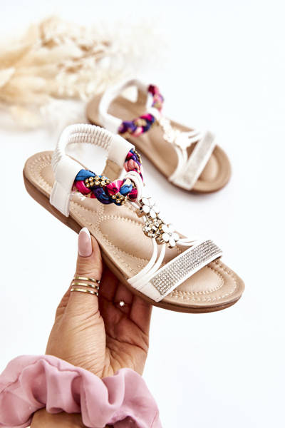 Dziecięce Wsuwane Sandały Białe Sammi