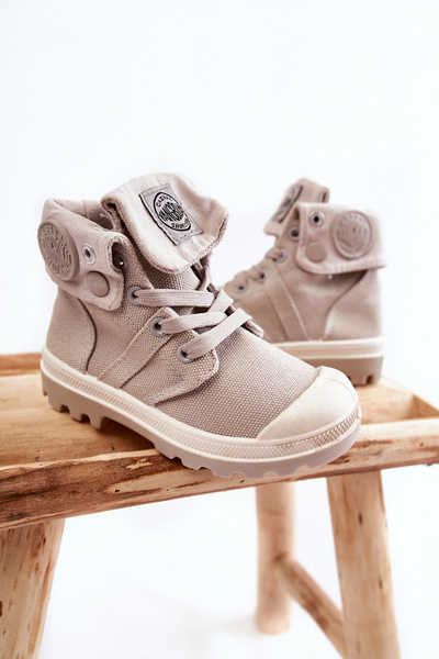 Wysokie Dziecięce Trampki Wiązane Szare Tobby