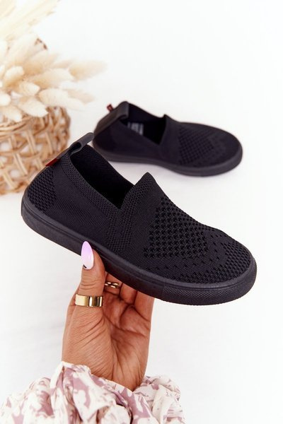 Dziecięce Wsuwane Tenisówki Slip-On Big Star HH374107 Czarne