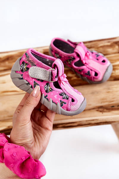 Buty Papcie Befado Na Rzep 190P102 Różowe