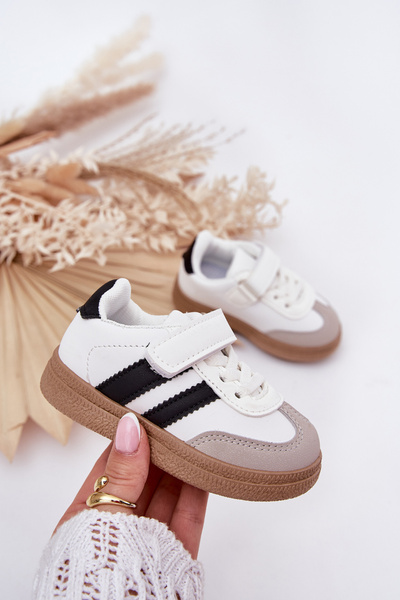 Buty Sportowe Sneakersy Dziecięce Na Rzep Białe Adelina