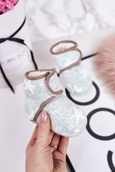 Dziecięce Ocieplane Papcie W Gwiazdki Niebieskie Cupcake