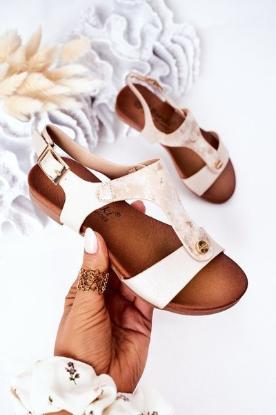 Dziecięce Sandały S.Barski Comfort Złote