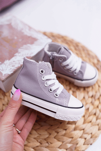 Dziecięce Wysokie Trampki Szare Filemon