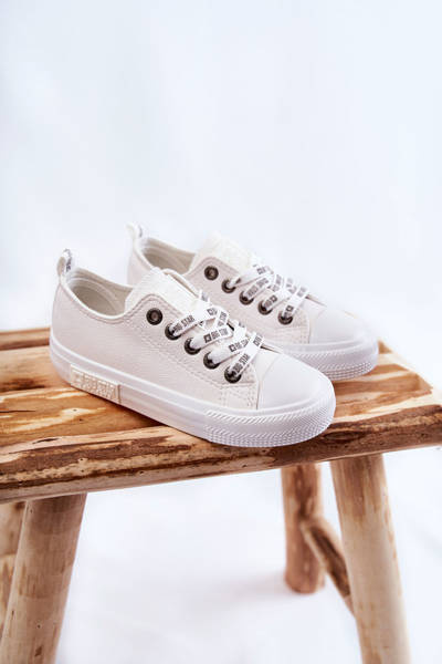 Dziecięce Skórzane Trampki BIG STAR KK374056 Białe