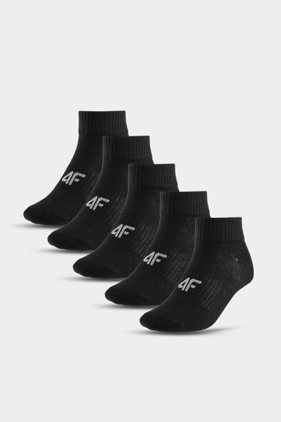 Skarpety Chłopięce 4F Za Kostkę 5-PACK 4FJWAW23USOCM235-20S Czarne